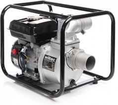 Benzin-Schmutzwasserpumpe 4 kW 48.000 l/h 28 m Förderhöhe Wasserpumpe Gartenpumpe mit 80 mm (3 Zoll)