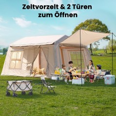 Zelt aufblasbar 8 Personen Camping Outdoor Campingzelt aufblasbares Glampingzelt wasserdicht