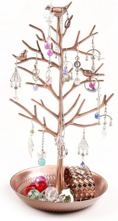 Schmuckhalter Baum Kettenständer Schmuckständer mit Vögel Deko Schmuck Baum für Ketten Ring Ohrring