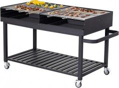 Riesengrill Holzkohlegrillwagen Grillwagen Grill Megagrill Holzkohlegrill 178 x 91 x 102 cm Ablage