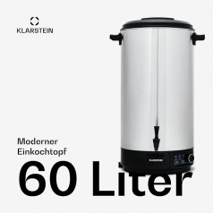 Kakaokocher Einkochautomat Heißwasserspender Einkochtopf Glühweinkocher Zapfhahn 60 L Edelstahl