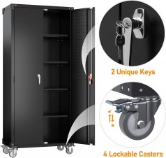 Metallschrank Stahlschrank Messeschrank Wertschrank Räder Pegboard abschließbar 4 höhenverstellbar