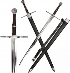 Schwert Minischwert Ritterschwert scharf  Stahl mit Scheide inspiriert von The Wittcherr Requisite
