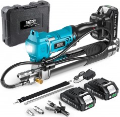 Fettpresse elektrisch hocheffizientes 6,4 oz/min 10000 PSI Kit mit 2 x 2,0Ah Batterien 39.4“