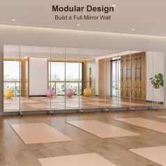 Konzertspiegel Partyspiegel 200 x 200 Ganzkörperspiegel klappbar Standspiegel auf Rollen Spiegel