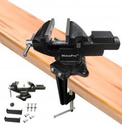 Tischschraubstock Schraubstock mit Schraubzwinge 360° drehbar Schnellverstellung 8,4 cm metallisch