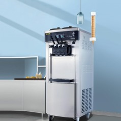 Speiseeisbereiter stehende kommerzielle Softeismaschine Eismaschine 2×6 L Ice Cream Maker 20-28 L/h