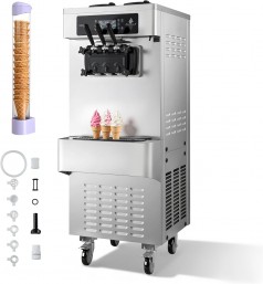 Eiscrememaschine freistehend Softeismaschine 2 x 6 L 20-28 L/h Speiseeisbereiter Eismaschine 2200 W