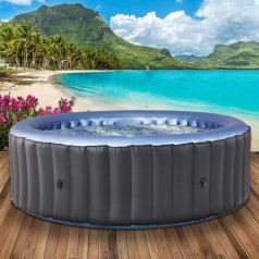 Spa Whirlpool aufblasbar 4 Personen 180 x 70 cm In- Outdoor Pool 40°C ganzjährig 118 Massagedüsen