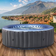 Whirlpool aufblasbar Spa bis 40°C 8 Personen 224 x 70 cm In- Outdoor Pool ganzjähriger Einsatz