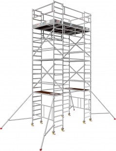 Rollgerüst Arbeitsbühne 5,7 m² Fläche Arbeitshöhe 8 m faltbares Raumgerüst Rollbock Alu Gerüst Roll