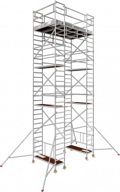 Alugerüst Rollgerüst Arbeitsbühne 5,7 m² Fläche Arbeitshöhe 10 m faltbares Raumgerüst Rollbock Alu