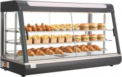 Wärmetheke 180 L 3-stöckig Warmhaltevitrine 1600 W Warmhaltetheke 30–85 °C Speisenwärmer LED-Beleuch