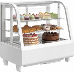 Kühlvitrine 100 L kompakte Kühltheke Tortenvitrine mit LED-Beleuchtung digitale Temperaturregelung