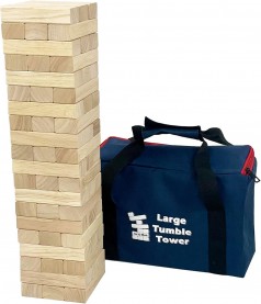 Wackelturm Tumble Tower Holzklötze Spiel Stapelturm Holz Toppling Blocks Spielzeug mit Tragetasche 6