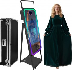 Magischer Spiegel Fotokabine Fotobox Flightcase tragbarer Touchscreen Selfie-Fotokabinen-Maschine