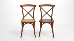 Exklusiver Crossback Stuhl mieten – Rustikaler Holzstuhl für Vintage-Hochzeiten & Events