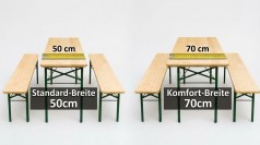 Bierzeltgarnitur mieten – Festzeltgarnitur in 50 cm oder 70 cm Breite für Events