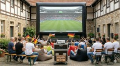 Public Viewing Set XL | Große Leinwand & Beamer | Event-Paket