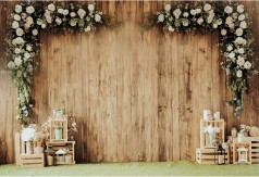 Hochzeit Hintergrund B 3 x 2 m für Fotografie Garten rustikales Holz Hochzeitstag Fotostudio Zubehör