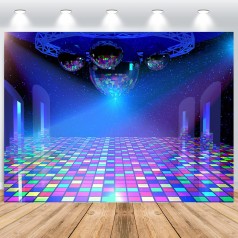 Disco Party Fotohintergrund F 3 x 2 m Vintage 70er 80er 90er Disco Ball Bühne Fotowand Hintergrund