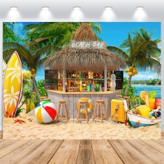 Hawaii Strand Fotohintergrund 3 x 2 m Sommer Tropische Palmen Strand Bar Fotografie Hintergrund Hawa