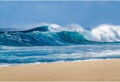 Ozeanstrand Hintergrund 3 x 2 m tropisch Strand Ozeanblau Himmel Wellen Meer Landschaft