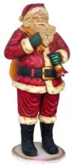 Weihnachtsmann mit Glocke,Weihnachten,Winter, Nikolaus, Santa Claus, Heiligabend, Figur, Statue