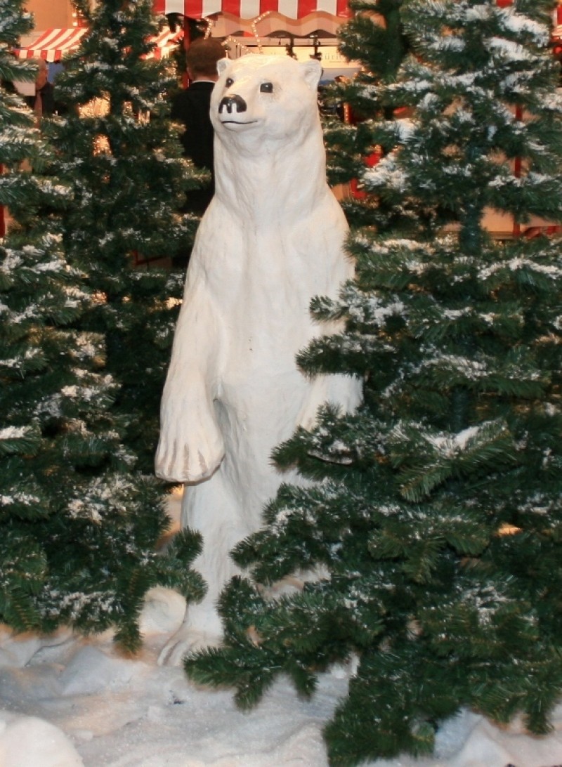 Eisbär stehend 2m / Dekofigur / Winterdeko / Winter / Eiszeit / Schnee