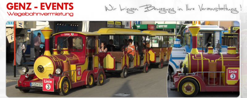 Wege - Besucherbahn weiss - gold 56 Personen Shuttlebahn - Tschu Tschu Bahn - Wegebahn - Bimmelbahn - Messebahn - Besucherbahn - Minizug - Kindereisenbahn mieten – 3