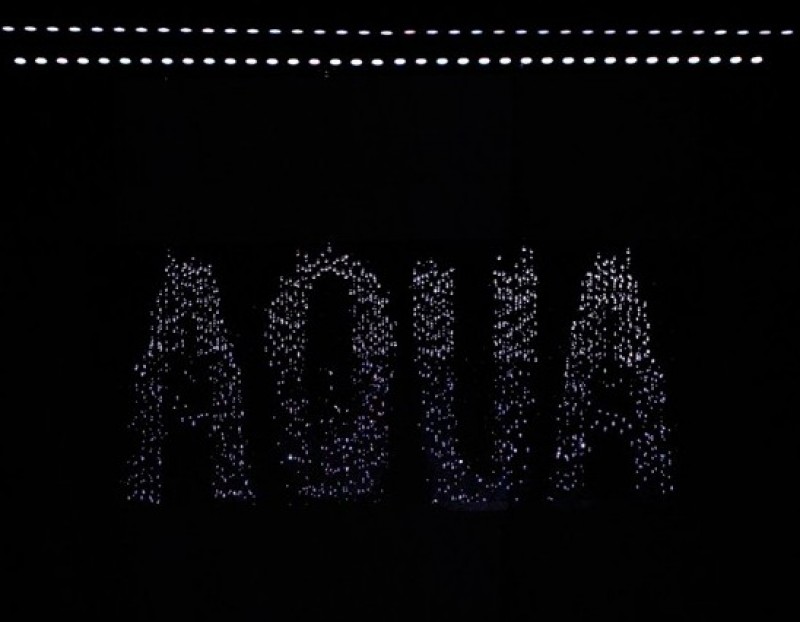 Watergraphic, schreibende Wasserwand