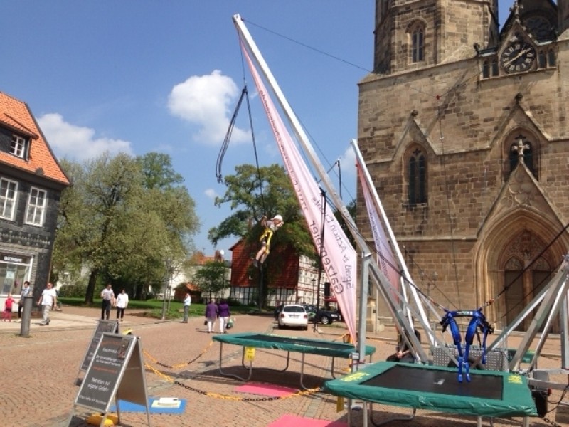 4er Bungee Trampolin / Bungeetrampolin / Bungee Springen / Quarter Tramp / Bungee Anlage / Trampolin – 3