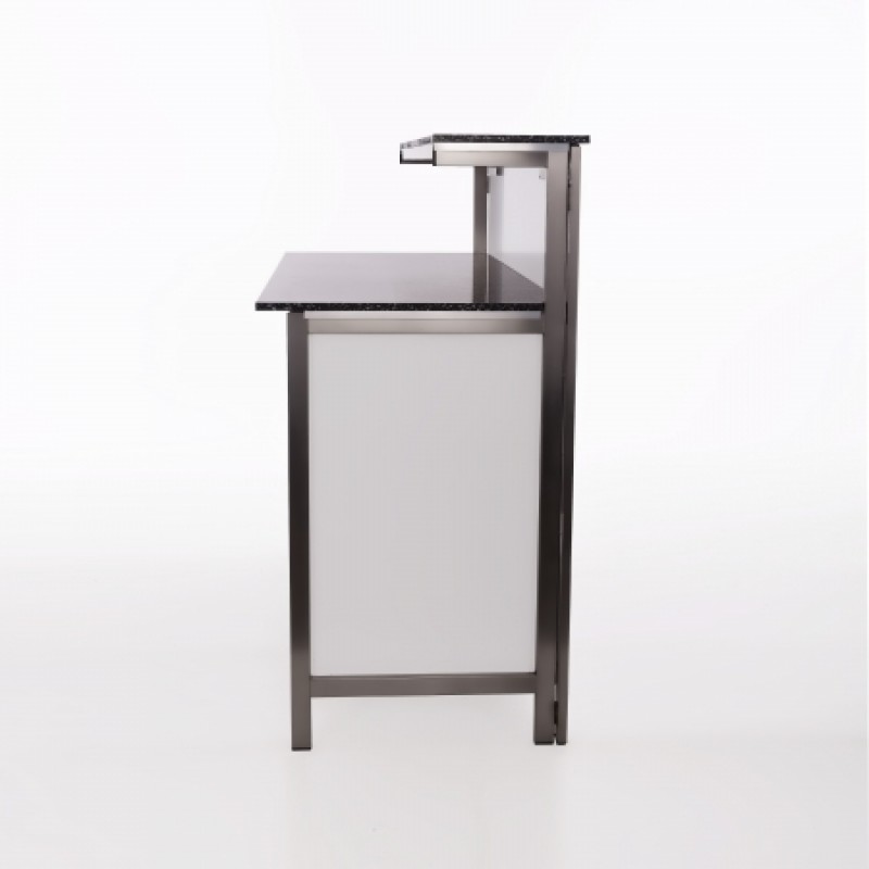 Mobile Edelstahl-Cocktailbar mieten – Exklusive Event-Bar (150 cm) mit edler Optik – 2