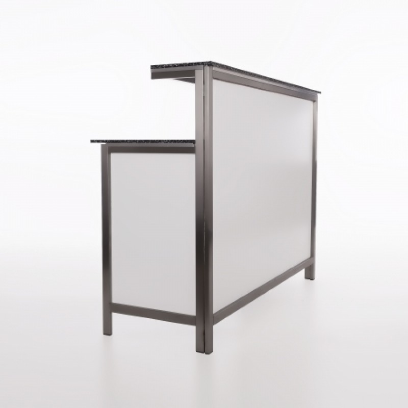 Mobile Edelstahl-Cocktailbar mieten – Exklusive Event-Bar (150 cm) mit edler Optik – 3