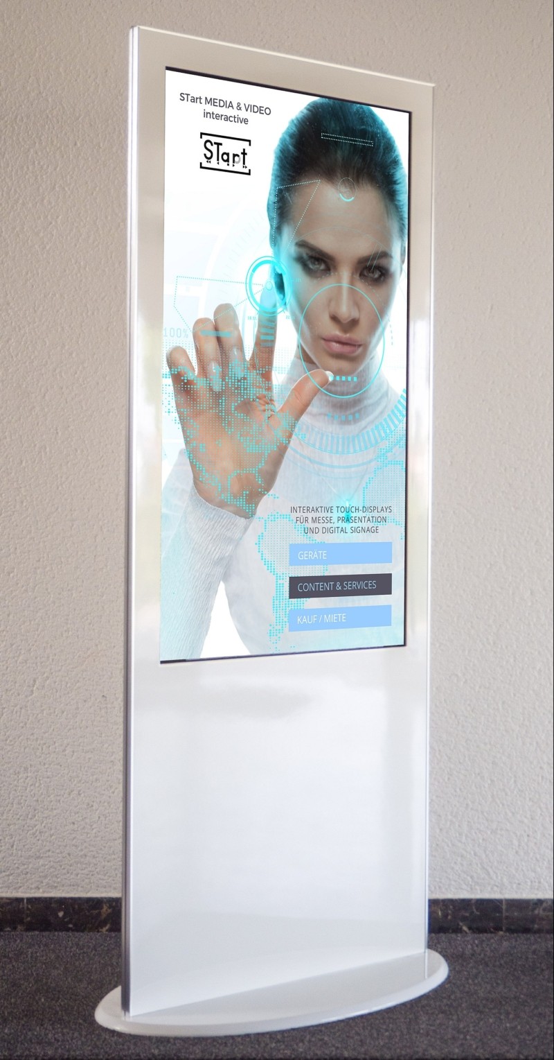 Stele mit Touchscreen - Monitor im Handyformat