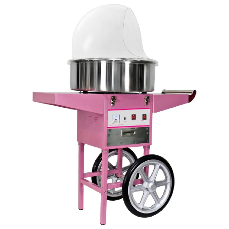 Nostalgische Zuckerwattemaschine mieten – Inklusive Wagen &amp; Schutzhaube