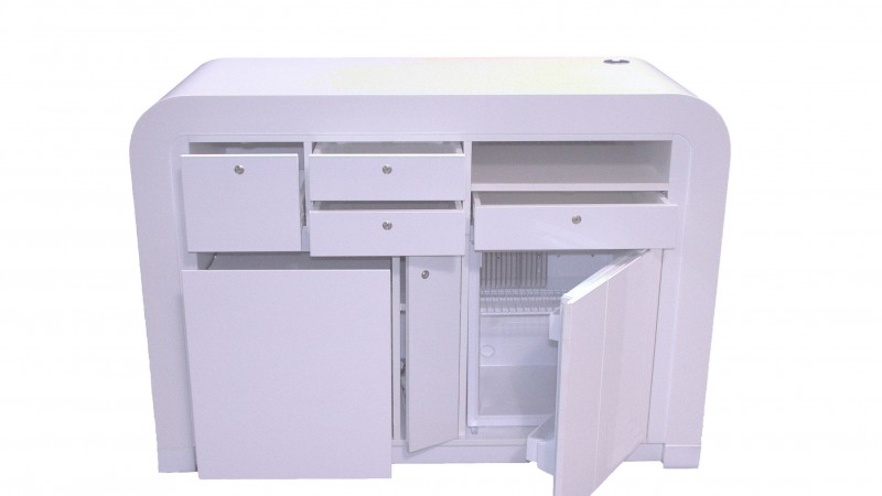 Theke mit LED-Beleuchtung in verschiedenen Farben mit Kühlschrank – 5