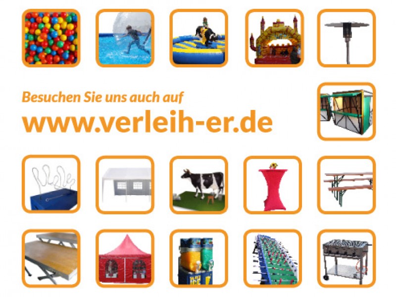 Hüpfburg grün-orange – 4 x 5 m mit Dach (inkl. Anlieferung u. Aufbau + Abbau u. Abholung im Umkrei – 4