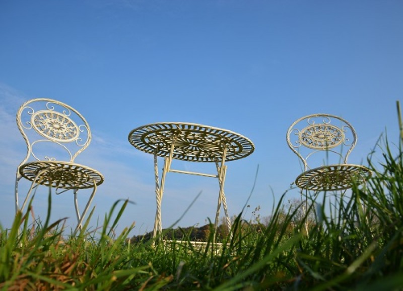Gartenstühle, Gartentisch, Metall Garten Sitzgruppe, Gartendekoration – 2