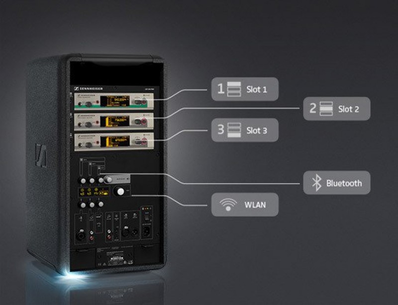 Sennheiser LSP 500 Pro Akku Lautsprecher mit Funkmikrofon, USB-MP3 Player und Bluetooth – 3