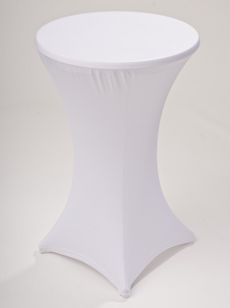 Set Stehtisch inkl. Stretchhusse weiss 4 Fußsystem klappbar 70cm Bistrotisch – 3