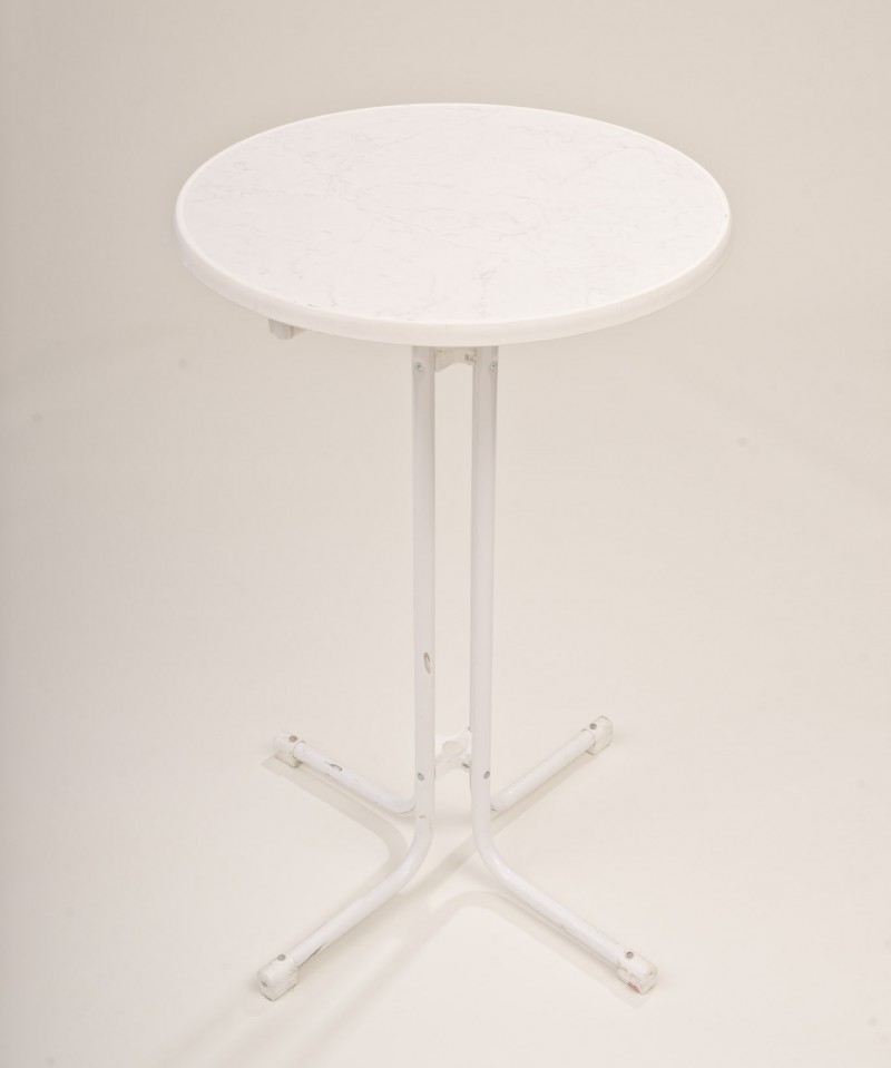 Set Stehtisch inkl. Stretchhusse weiss 4 Fußsystem klappbar 70cm Bistrotisch – 2