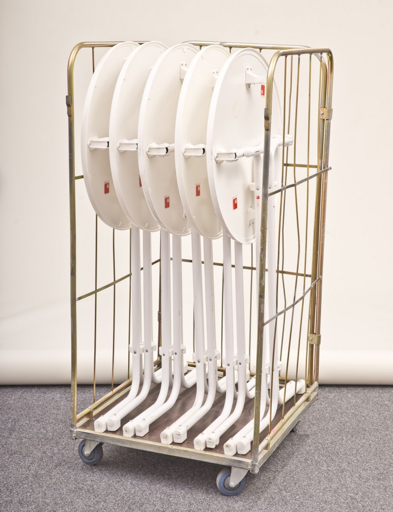 Stehtisch weiss 4 Fußsystem klappbar 70cm Bistrotisch – 2