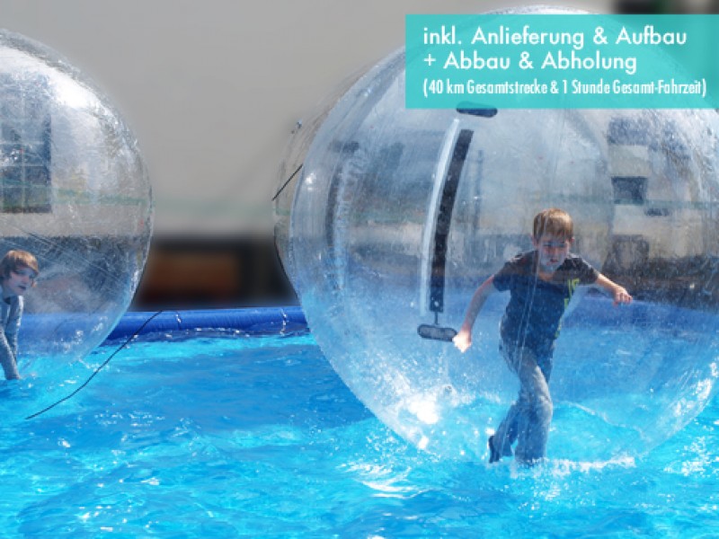 Waterwalk, Waterball, Wasserball  (inkl. Anlieferung u. Aufbau + Abbau u. Abholung im Umkreis)