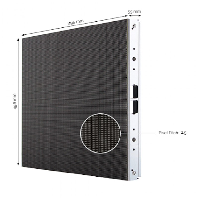 Aluvision LED Tile Hi-LED 55, 496x496mm, 2,5mm Pixelabstand