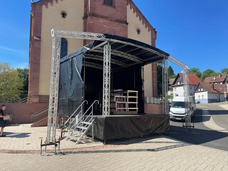5x6m Mobiler Bühnentrailer mit Rundbogendach / Bühne / Veranstaltungsbühne / Bühnenanhänger – 4