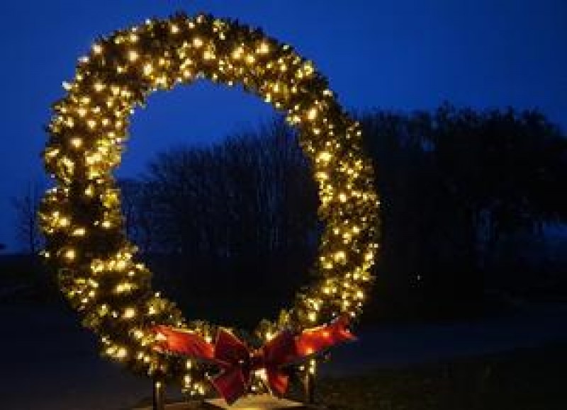 Weihnachtskranz - Lichterkranz XXL 2,6m  - Fotopoint Weihnachten - Adventskranz Weihnachtsdekoration – 3