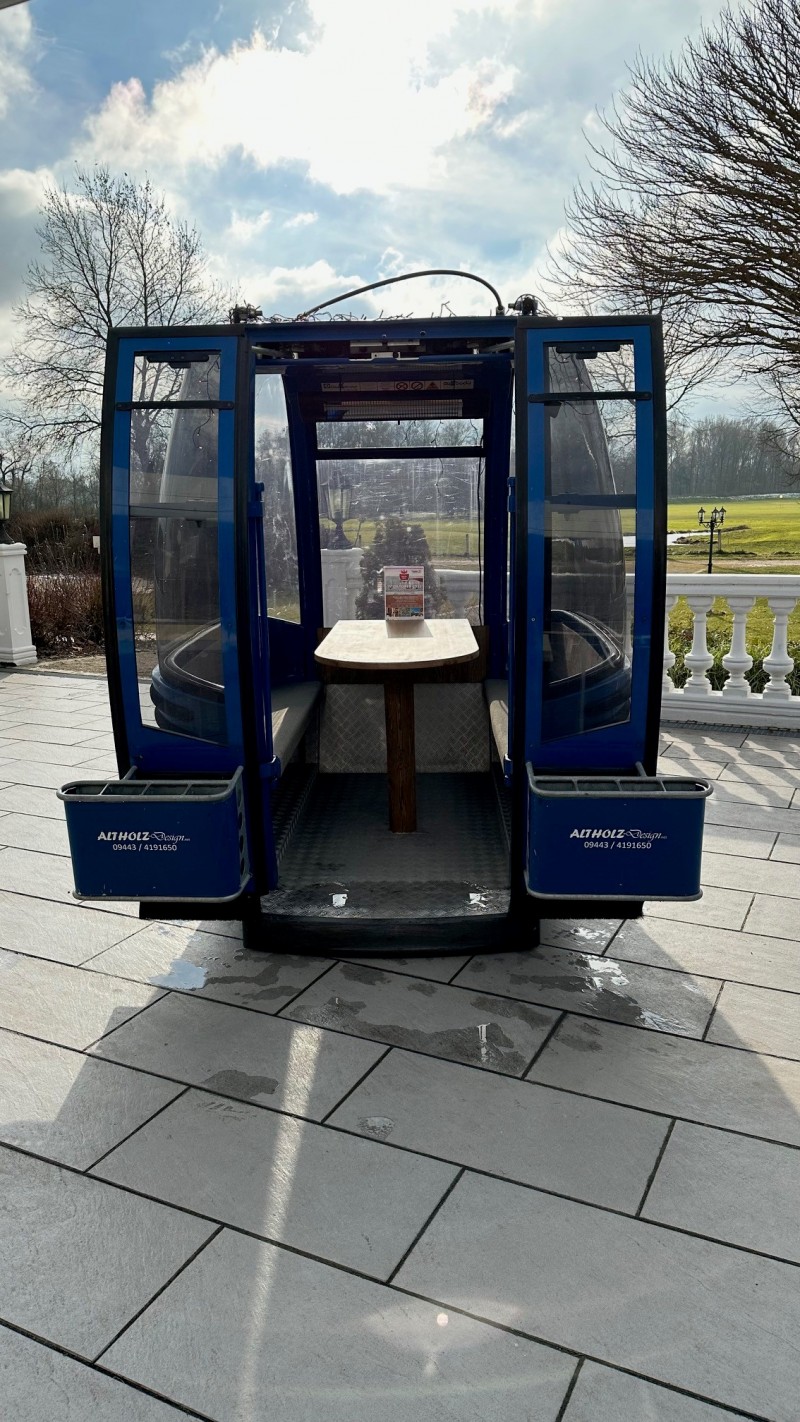 8er XL Gondel Skigondel Berggondel Seilbahn Besprechungsraum Meeting mit Tisch für 8 Pers., Heizung, – 2