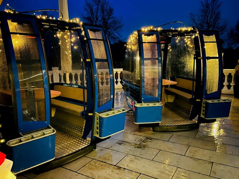 8er XL Gondel Skigondel Berggondel Seilbahn Besprechungsraum Meeting mit Tisch für 8 Pers., Heizung, – 4