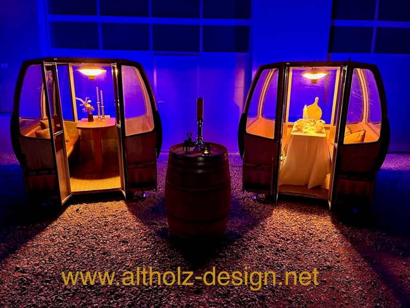 6er Skigondel Gondel Berggondel Hütte Alm für Ihr Event mit  Altholz Ausbau, Tisch, Heizung,.. – Thumbnail 8